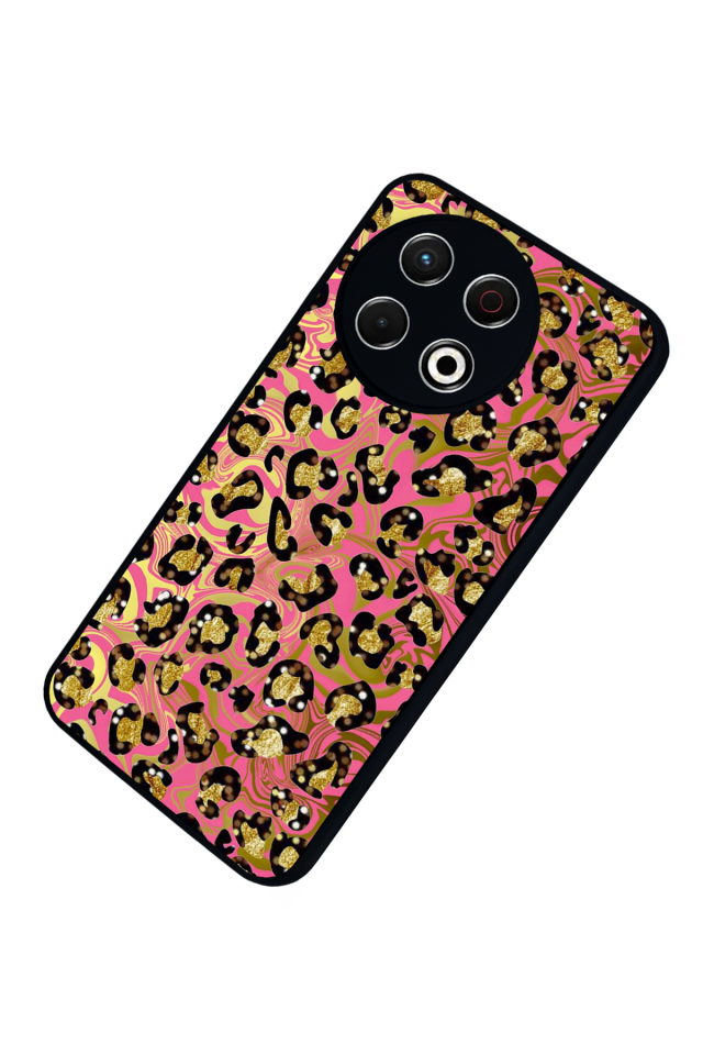 Tecno Spark 30 Pro Uyumlu Hologram Leopar Tasarımlı Glossy Premium Kılıf