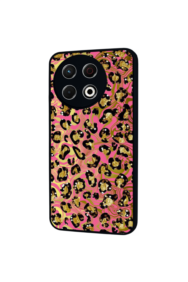 Tecno Spark 30 Pro Uyumlu Hologram Leopar Tasarımlı Glossy Premium Kılıf