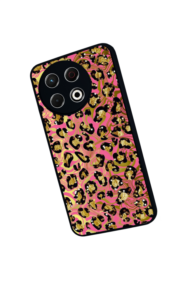 Tecno Spark 30 Pro Uyumlu Hologram Leopar Tasarımlı Glossy Premium Kılıf