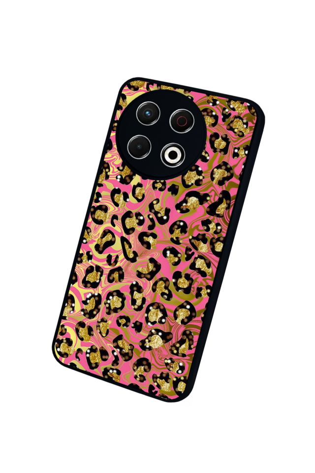 Tecno Spark 30 Pro Uyumlu Hologram Leopar Tasarımlı Glossy Premium Kılıf