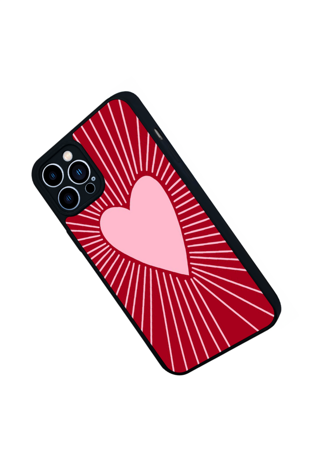 iPhone 13 Pro Max Uyumlu Kalp Love Tasarımlı Glossy Premium Kılıf