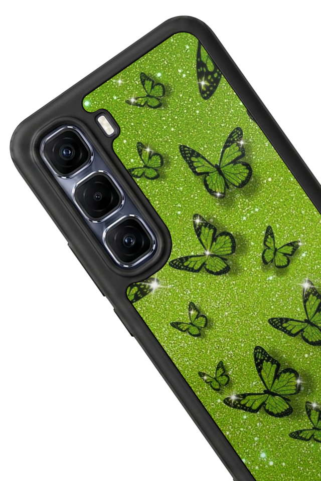 Infinix Hot 60 Pro Plus Uyumlu Kelebek Tasarımlı Glossy Premium Kılıf