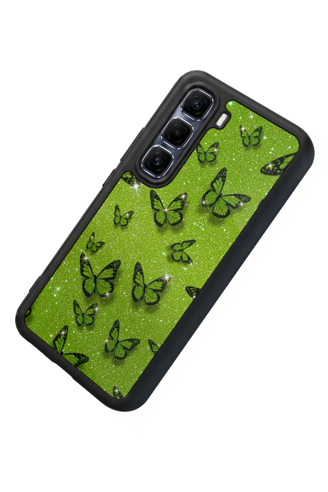 Infinix Hot 60 Pro Plus Uyumlu Kelebek Tasarımlı Glossy Premium Kılıf