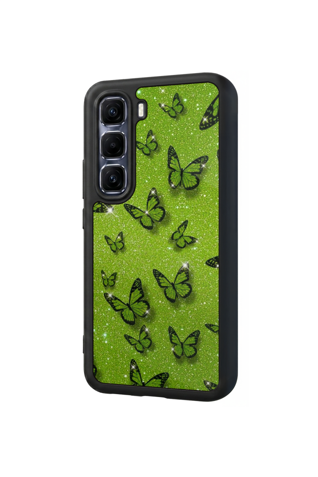 Infinix Hot 60 Pro Plus Uyumlu Kelebek Tasarımlı Glossy Premium Kılıf