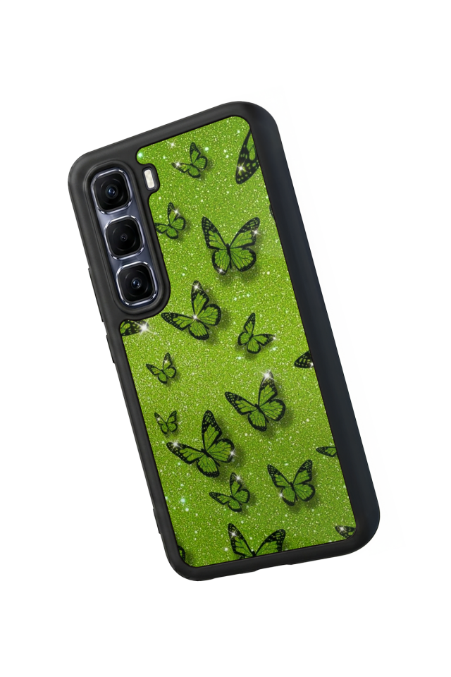 Infinix Hot 60 Pro Plus Uyumlu Kelebek Tasarımlı Glossy Premium Kılıf
