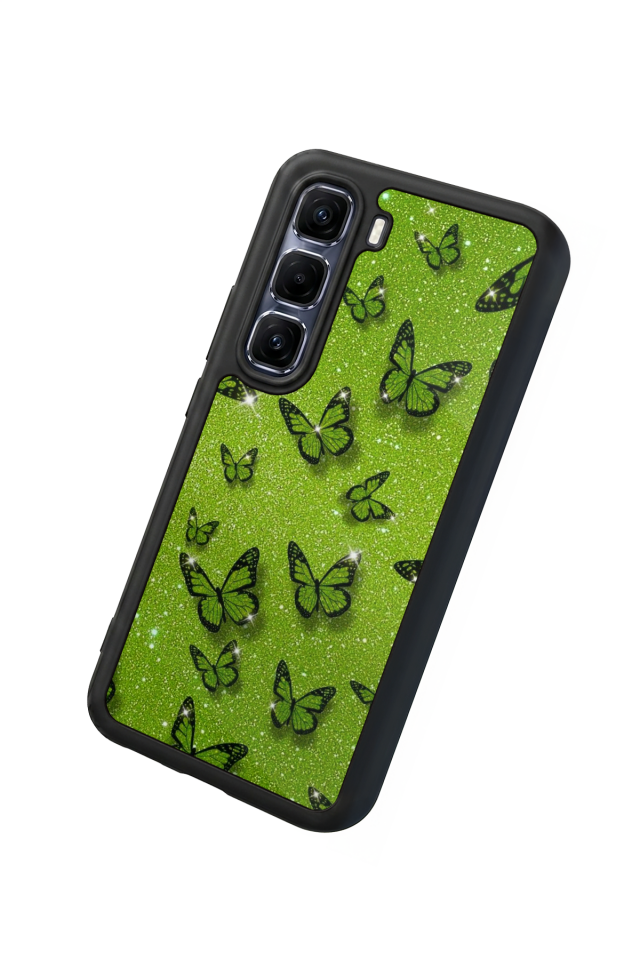 Infinix Hot 60 Pro Plus Uyumlu Kelebek Tasarımlı Glossy Premium Kılıf