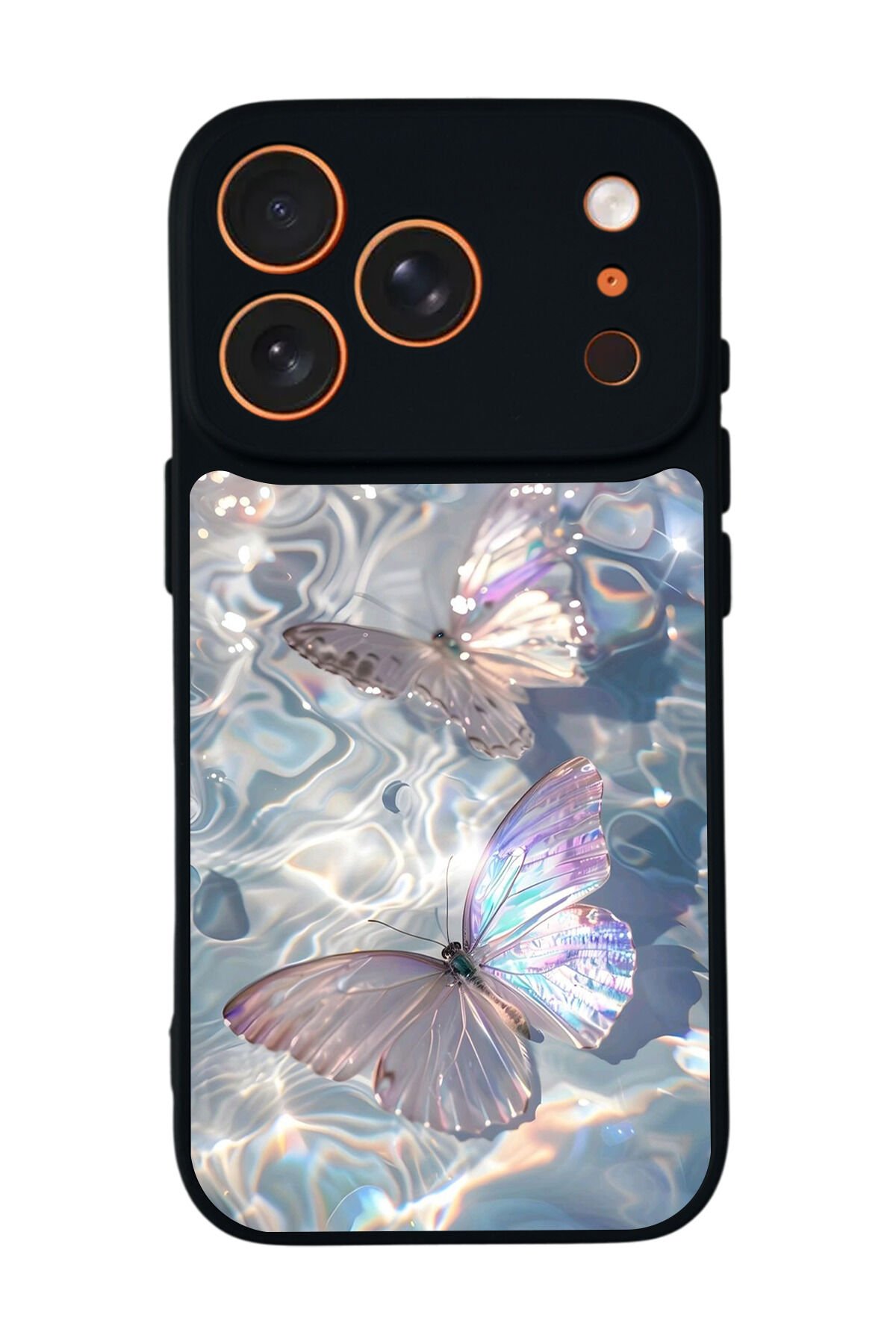 iPhone 17 Pro Uyumlu Kelebek Tasarımlı Glossy Premium Kılıf