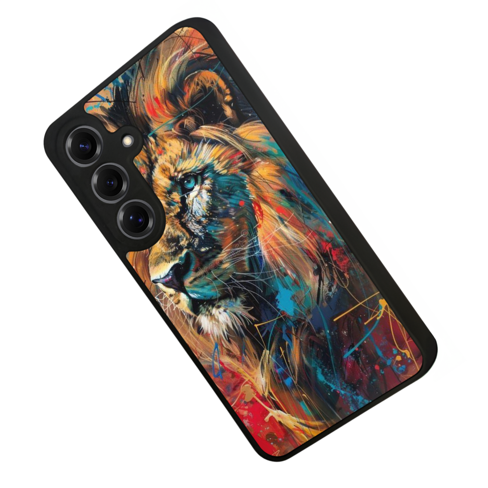 Samsung Galaxy S25 Uyumlu Aslan Tasarımlı Glossy Premium Kılıf