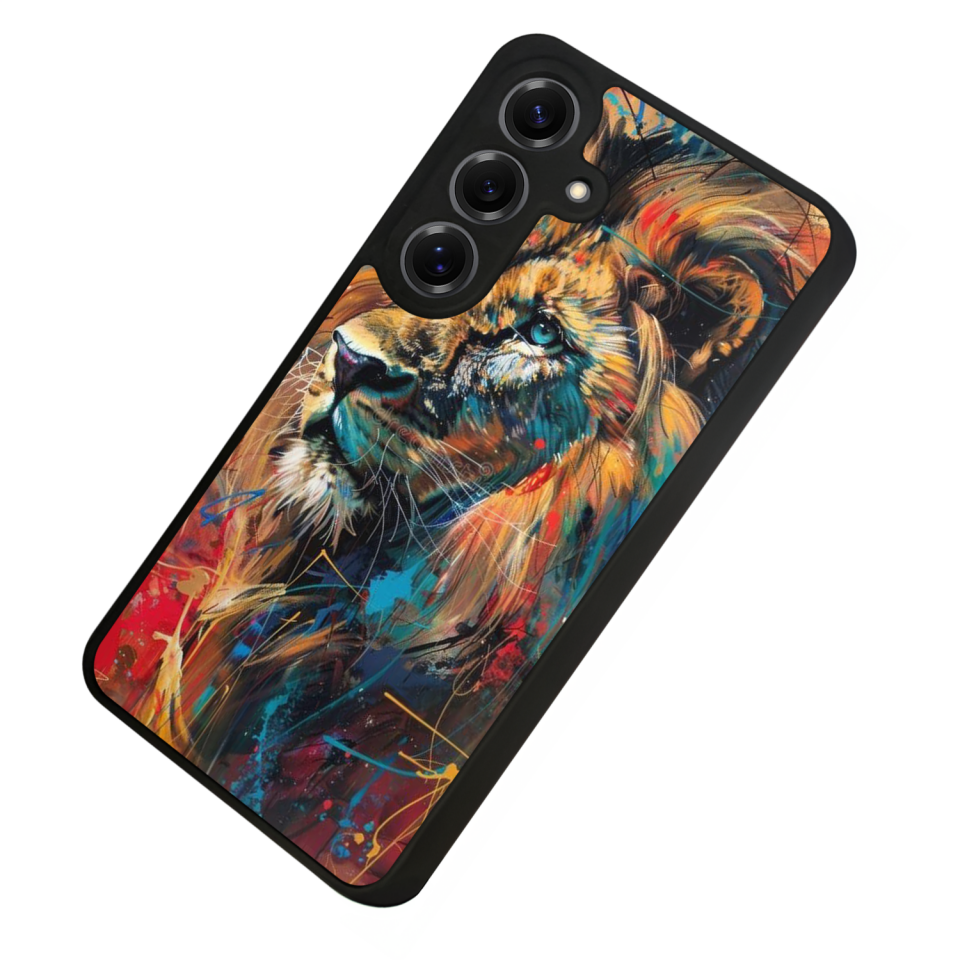 Samsung Galaxy S25 Uyumlu Aslan Tasarımlı Glossy Premium Kılıf