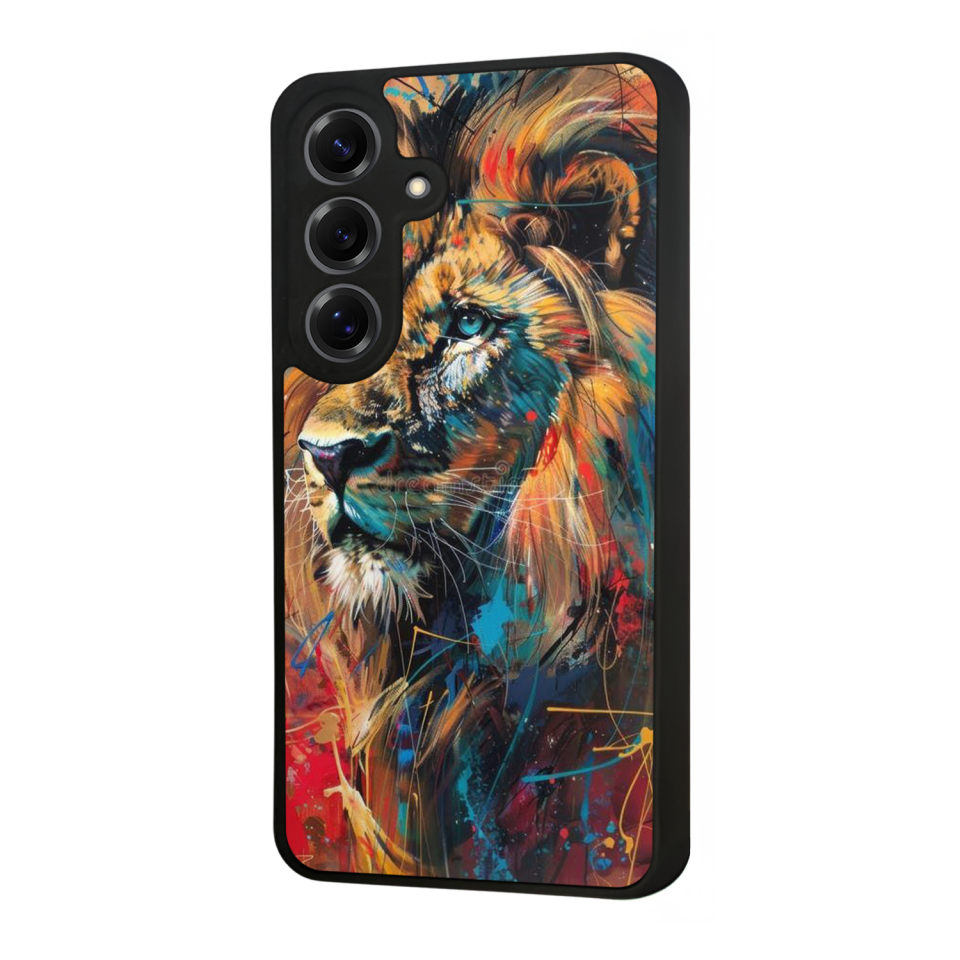 Samsung Galaxy S25 Uyumlu Aslan Tasarımlı Glossy Premium Kılıf