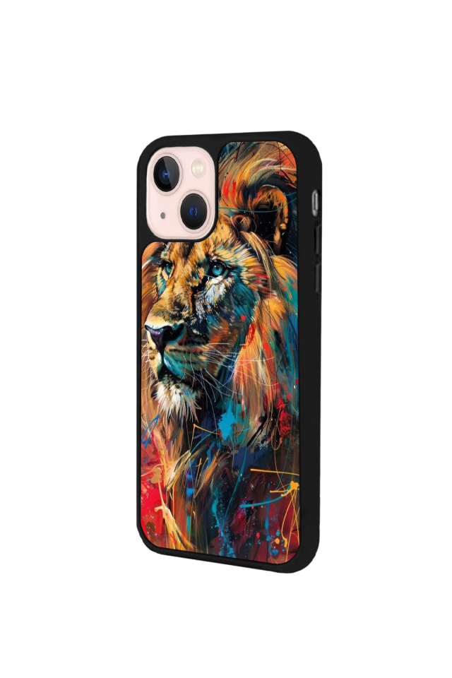 iPhone 13/14 Uyumlu Aslan Tasarımlı Glossy Premium Kılıf