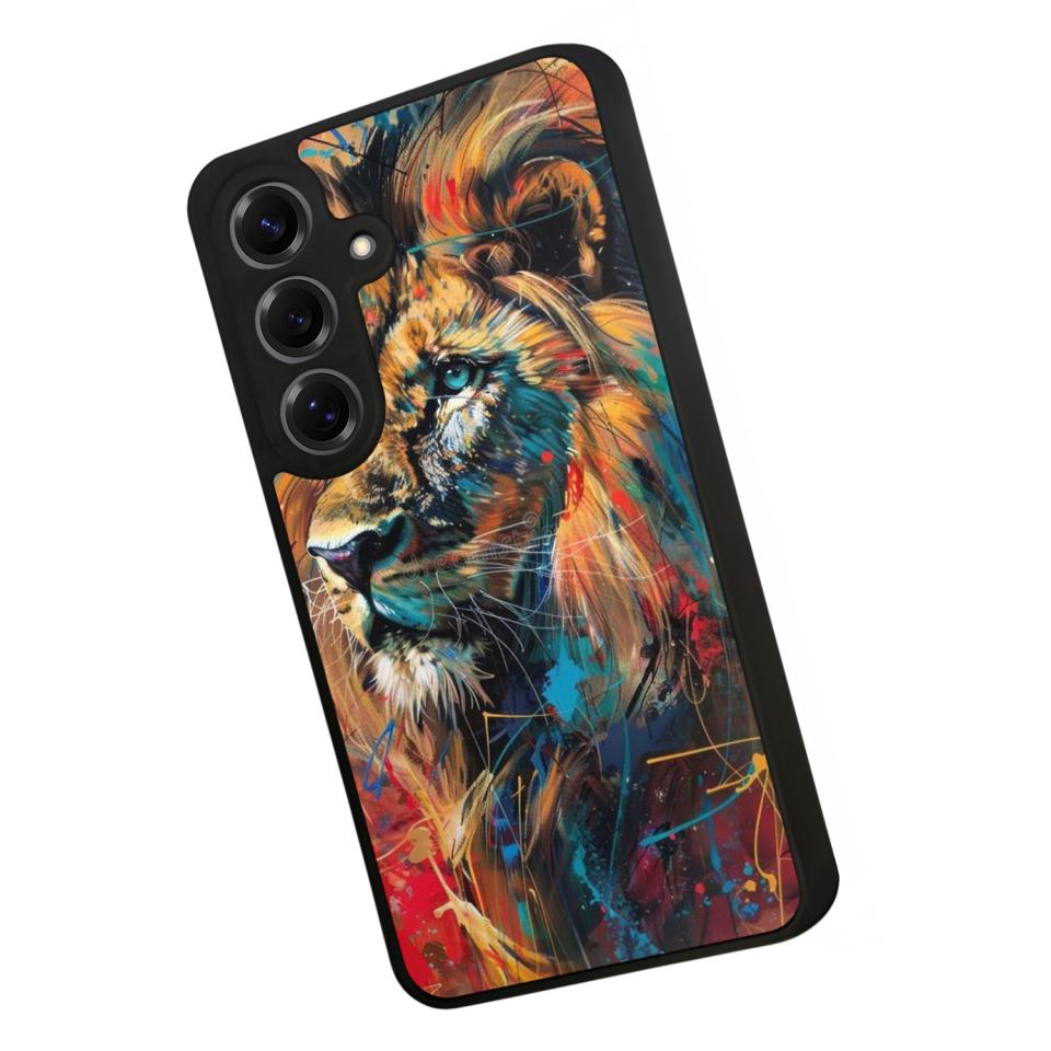 Samsung Galaxy S25 Uyumlu Aslan Tasarımlı Glossy Premium Kılıf