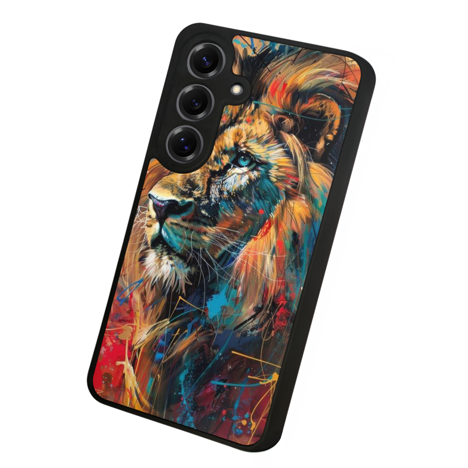 Samsung Galaxy S25 Uyumlu Aslan Tasarımlı Glossy Premium Kılıf
