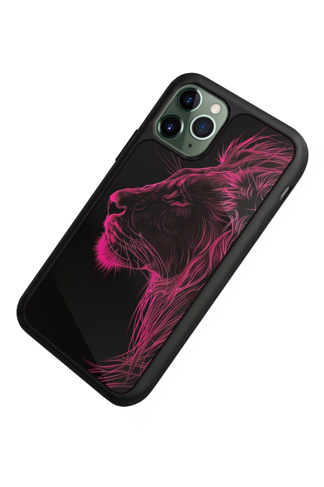 iPhone 11 Pro Max Uyumlu Aslan Tasarımlı Glossy Premium Kılıf