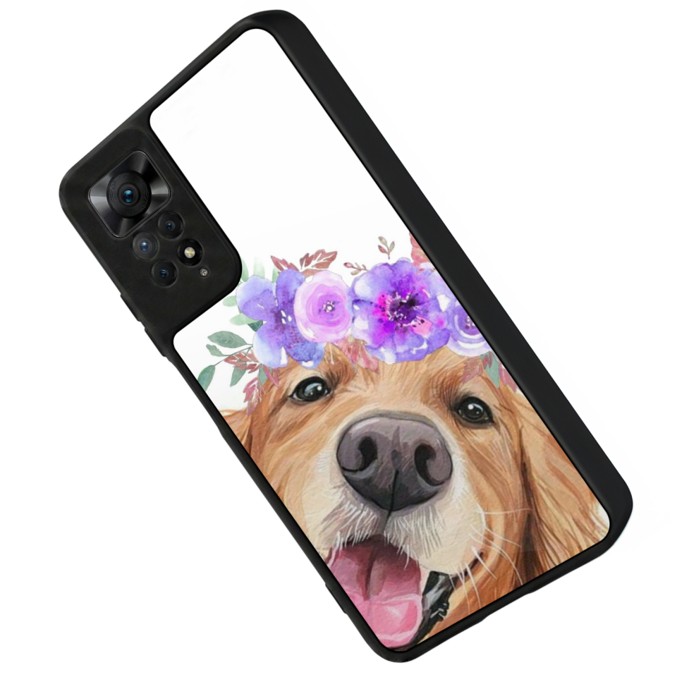 Xiaomi Redmi Note 12 Pro Uyumlu Golden Kopek Tasarımlı Glossy Premium Kılıf