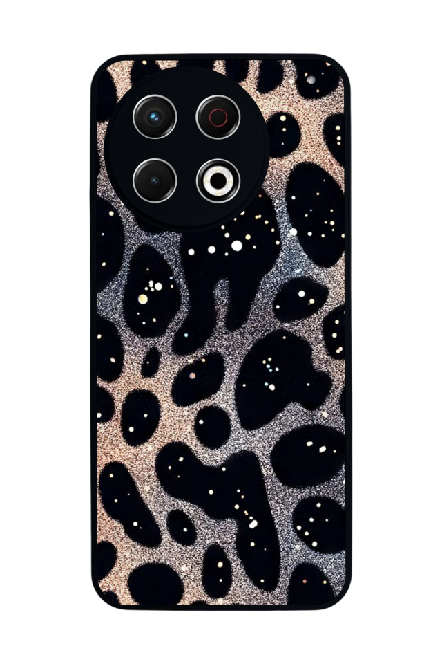 Tecno Spark 30 Pro Uyumlu Hologram Leopar Tasarımlı Glossy Premium Kılıf