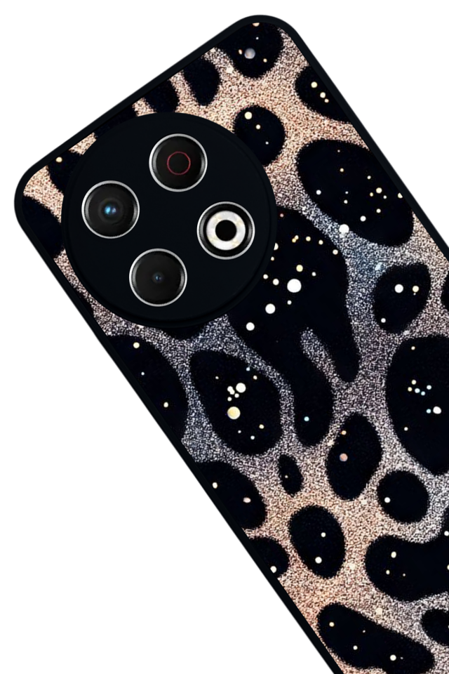 Tecno Spark 30 Pro Uyumlu Hologram Leopar Tasarımlı Glossy Premium Kılıf