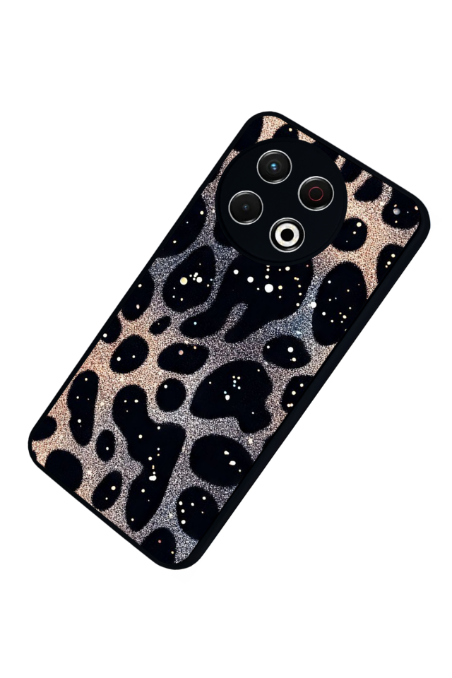 Tecno Spark 30 Pro Uyumlu Hologram Leopar Tasarımlı Glossy Premium Kılıf