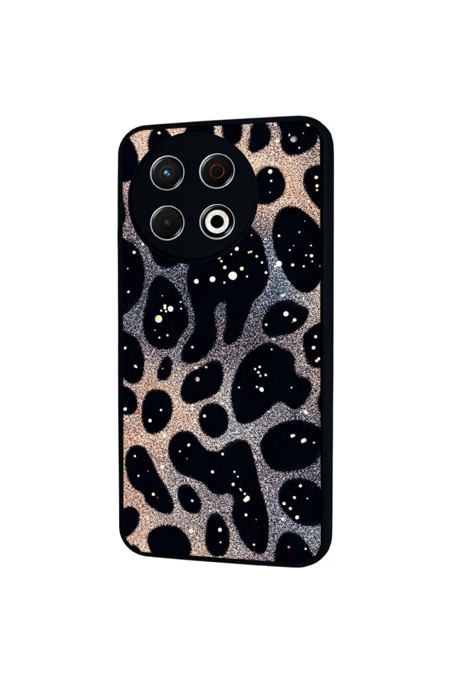 Tecno Spark 30 Pro Uyumlu Hologram Leopar Tasarımlı Glossy Premium Kılıf