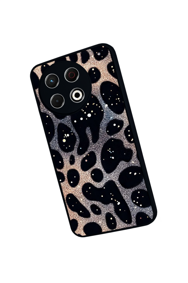 Tecno Spark 30 Pro Uyumlu Hologram Leopar Tasarımlı Glossy Premium Kılıf