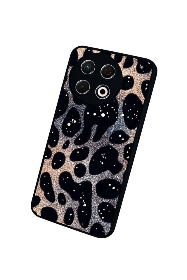 Tecno Spark 30 Pro Uyumlu Hologram Leopar Tasarımlı Glossy Premium Kılıf
