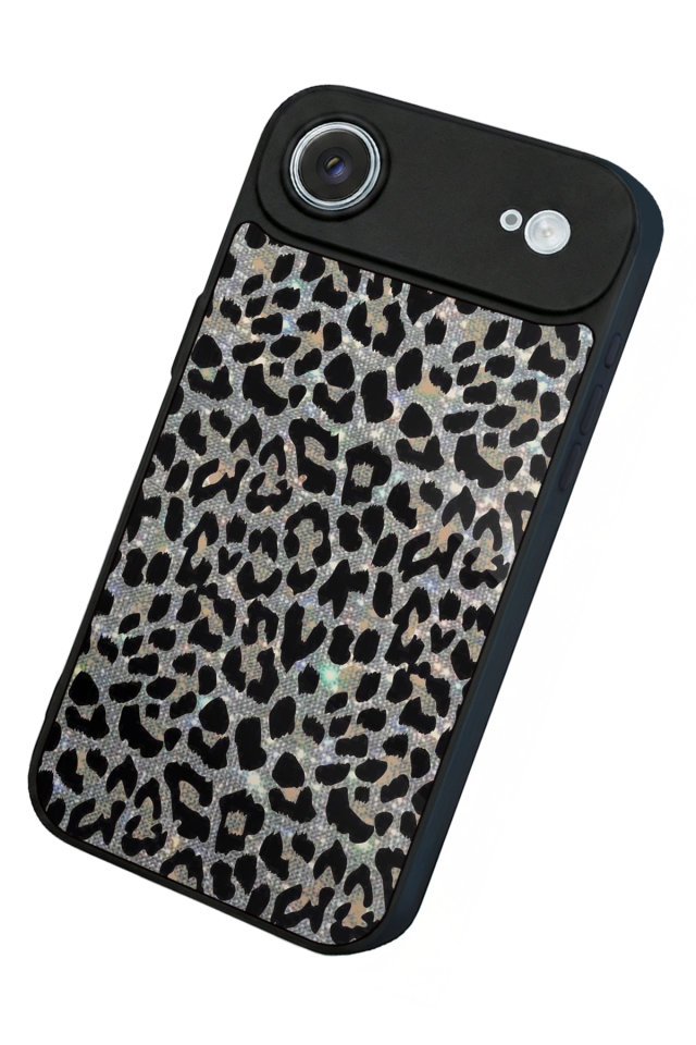 iPhone 17 Air Uyumlu Hologram Leopar Tasarımlı Glossy Premium Kılıf