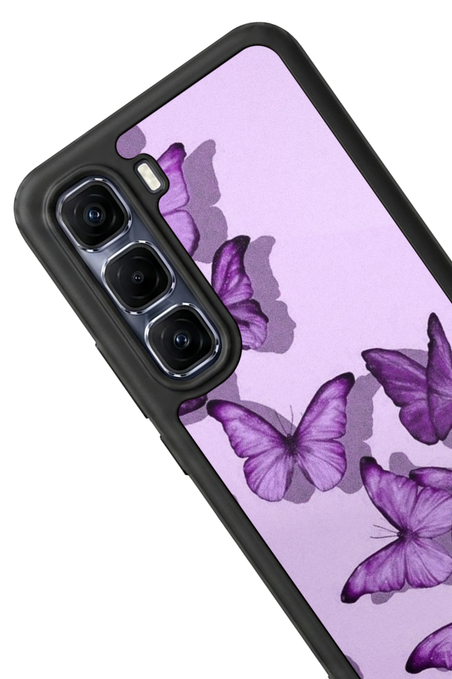 Infinix Hot 60 Pro Plus Uyumlu Kelebek Tasarımlı Glossy Premium Kılıf