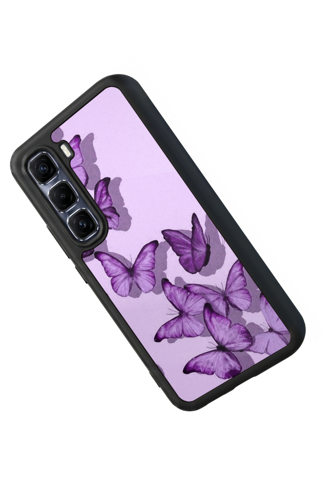 Infinix Hot 60 Pro Plus Uyumlu Kelebek Tasarımlı Glossy Premium Kılıf