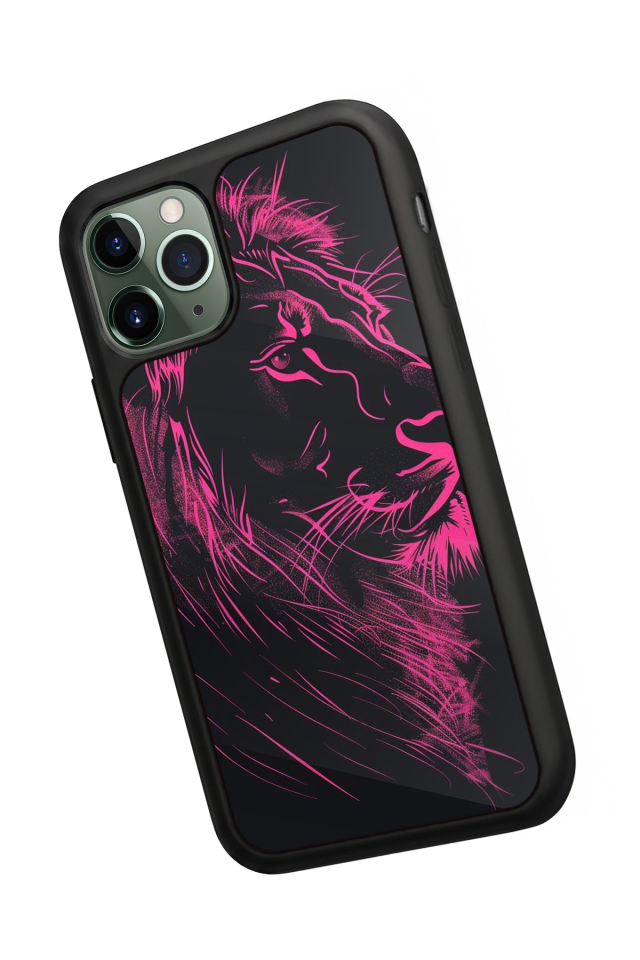 iPhone 11 Pro Max Uyumlu Aslan Tasarımlı Glossy Premium Kılıf