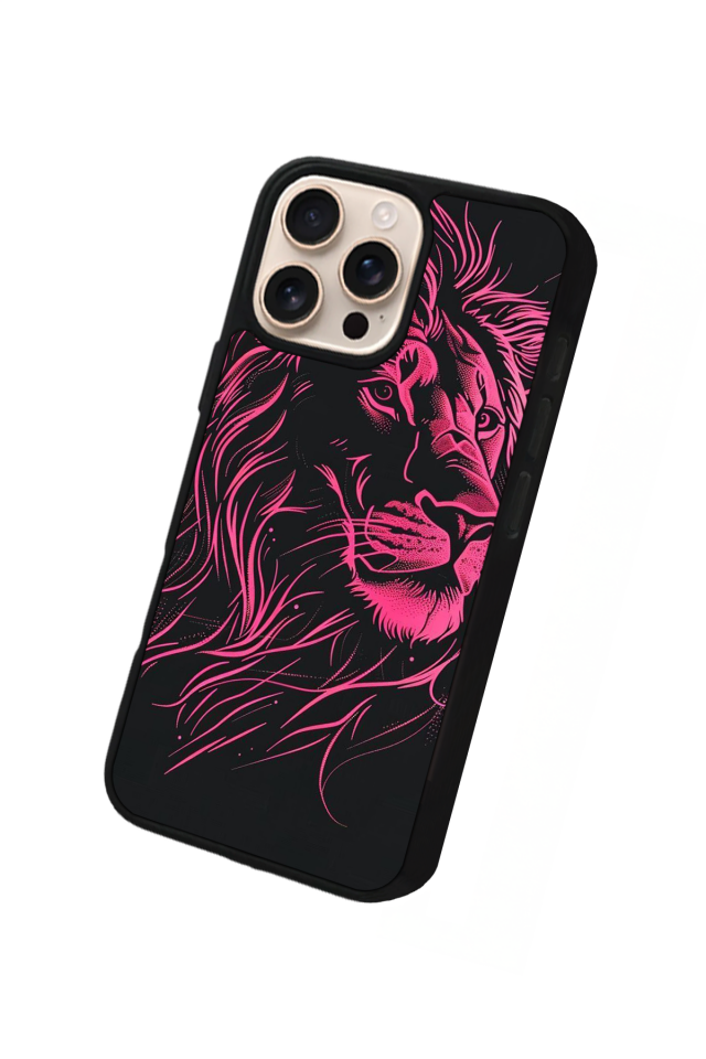 iPhone 14 Pro Uyumlu Aslan Tasarımlı Glossy Premium Kılıf