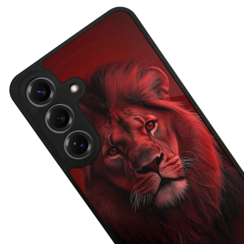 Samsung Galaxy S25 Uyumlu Aslan Tasarımlı Glossy Premium Kılıf