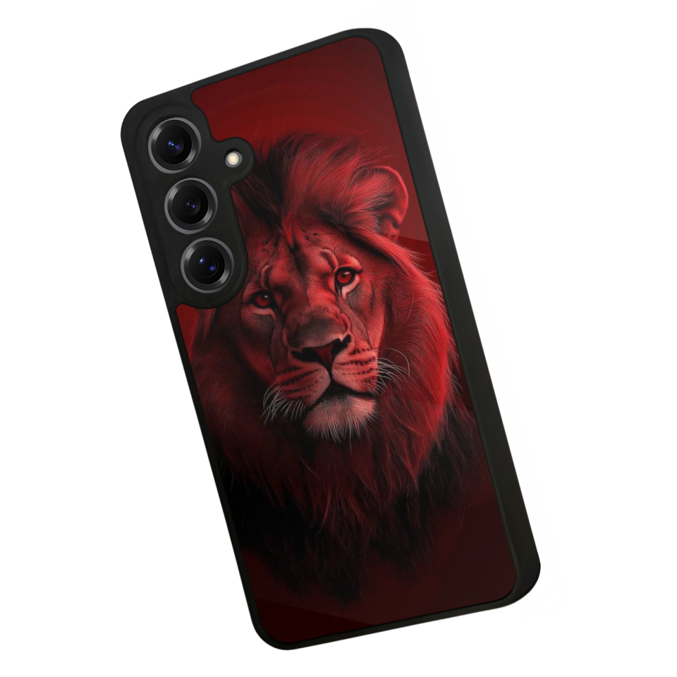 Samsung Galaxy S25 Uyumlu Aslan Tasarımlı Glossy Premium Kılıf