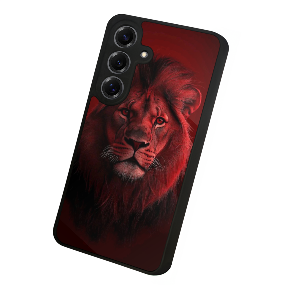 Samsung Galaxy S25 Uyumlu Aslan Tasarımlı Glossy Premium Kılıf