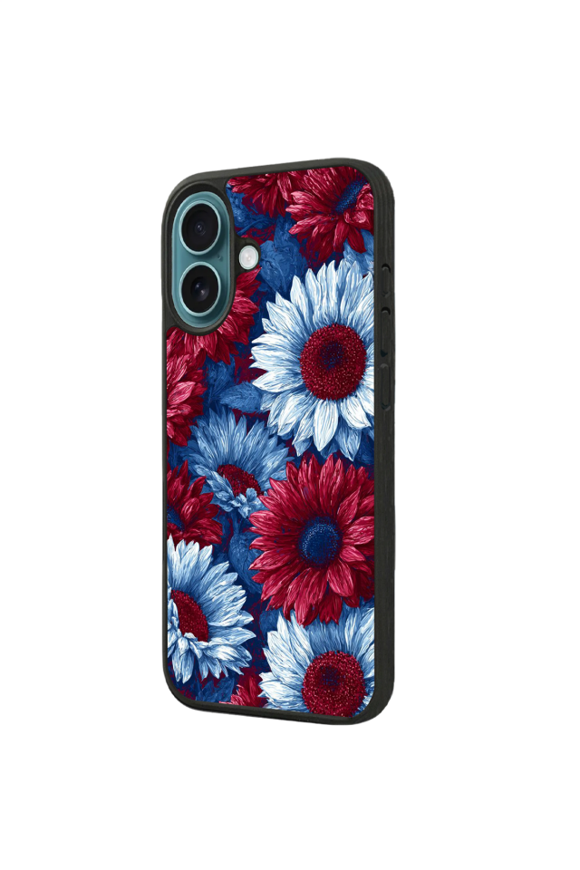 iPhone 16 Uyumlu Cicek Tasarımlı Glossy Premium Kılıf