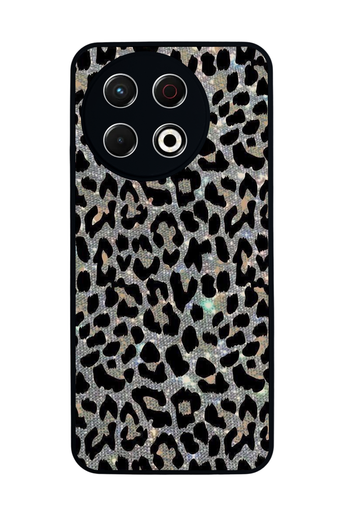 Tecno Spark 30 Pro Uyumlu Hologram Leopar Tasarımlı Glossy Premium Kılıf