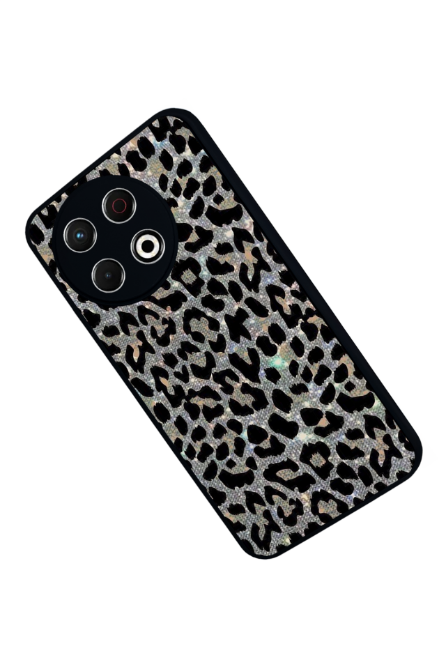 Tecno Spark 30 Pro Uyumlu Hologram Leopar Tasarımlı Glossy Premium Kılıf