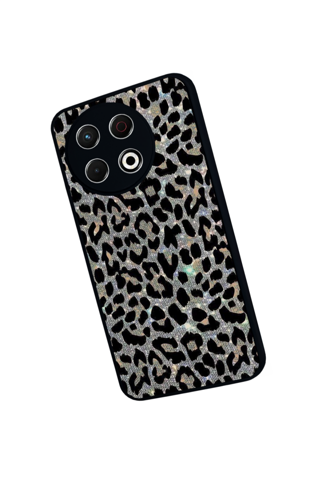 Tecno Spark 30 Pro Uyumlu Hologram Leopar Tasarımlı Glossy Premium Kılıf