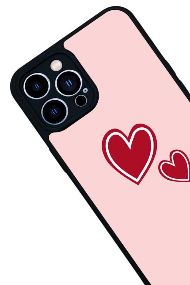 iPhone 13 Pro Max Uyumlu Kalp Love Tasarımlı Glossy Premium Kılıf