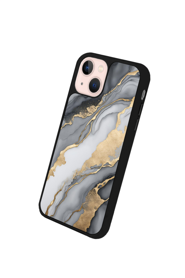 iPhone 15 Uyumlu Mermer Marble Tasarımlı Glossy Premium Kılıf