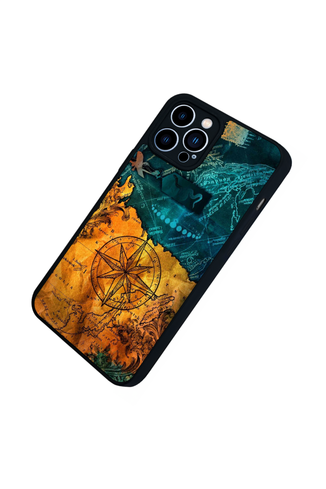 iPhone 12 Pro Max Uyumlu Pusula Tasarımlı Glossy Premium Kılıf