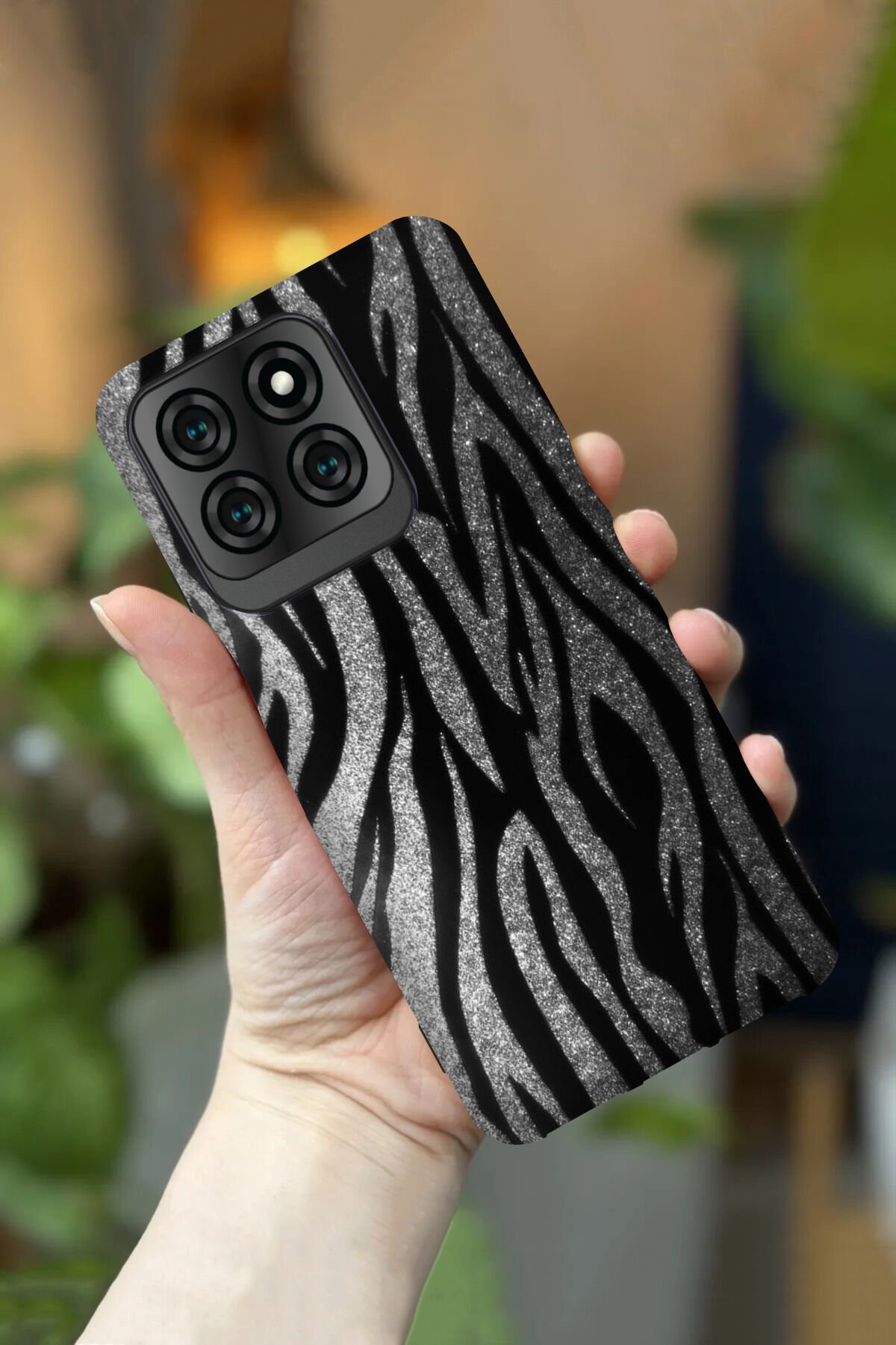 Reeder S71 Uyumlu Kamera Korumalı Zebra Desenli HD Baskılı Silikon Kılıf