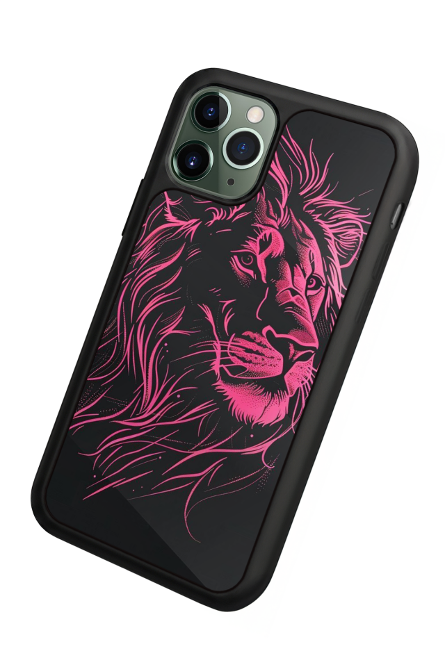 iPhone 11 Pro Max Uyumlu Aslan Tasarımlı Glossy Premium Kılıf
