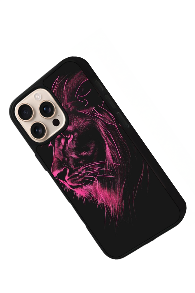 iPhone 14 Pro Uyumlu Aslan Tasarımlı Glossy Premium Kılıf