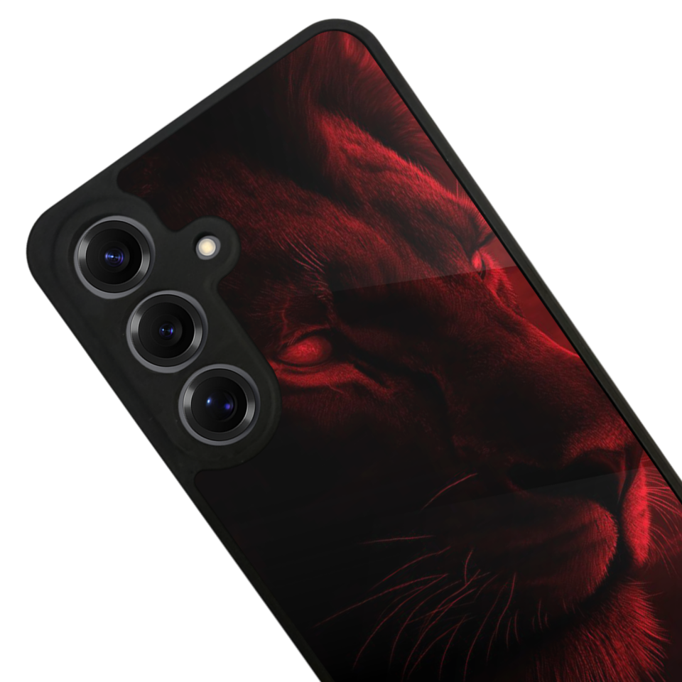 Samsung Galaxy S25 Uyumlu Aslan Tasarımlı Glossy Premium Kılıf