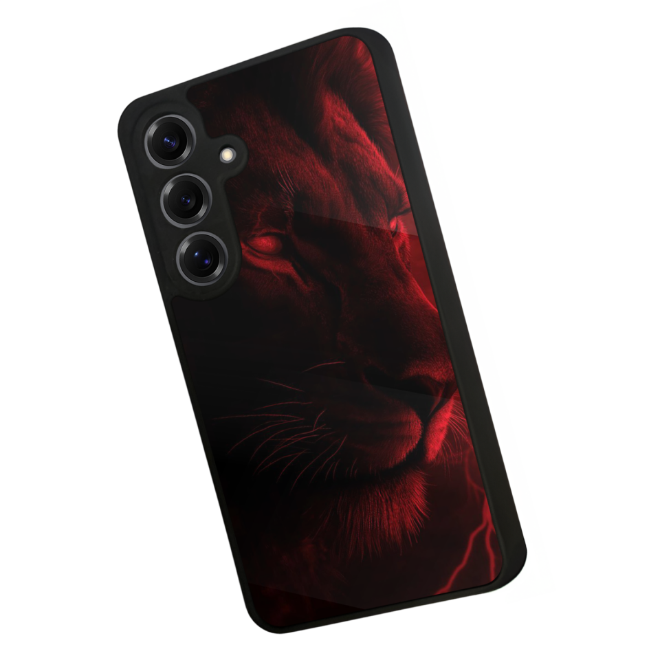 Samsung Galaxy S25 Uyumlu Aslan Tasarımlı Glossy Premium Kılıf