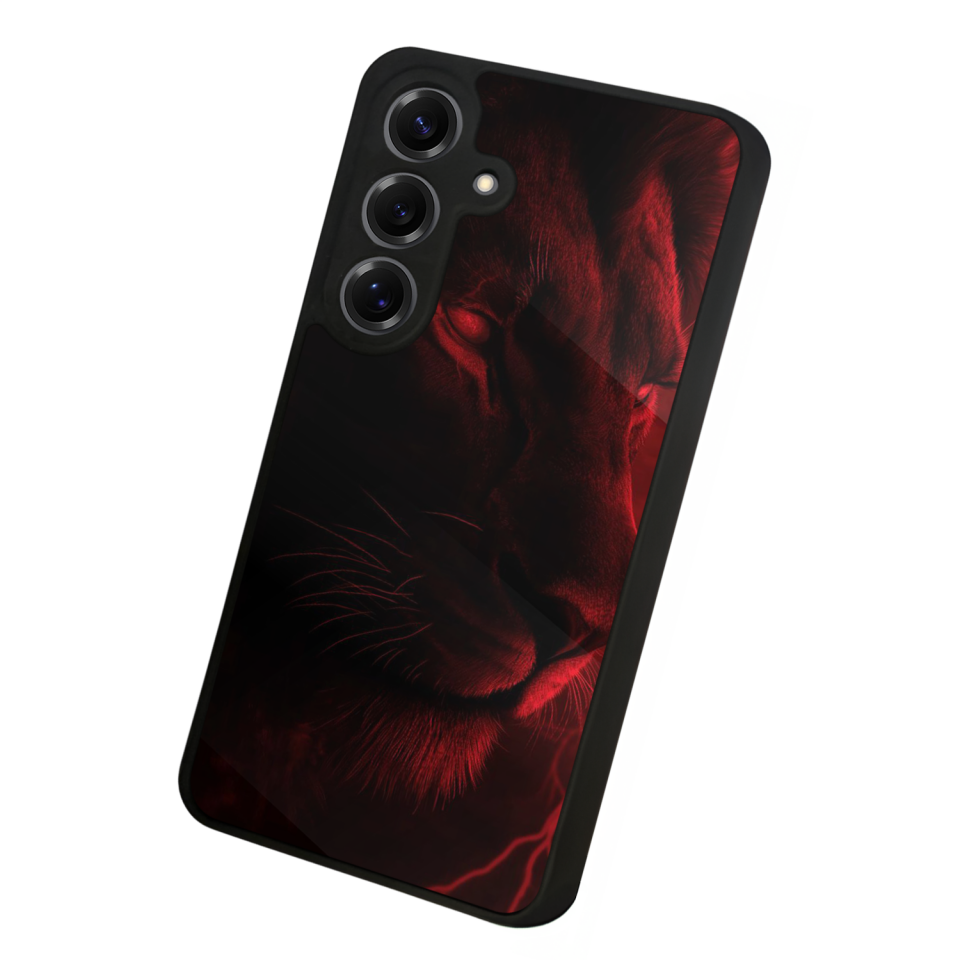 Samsung Galaxy S25 Uyumlu Aslan Tasarımlı Glossy Premium Kılıf
