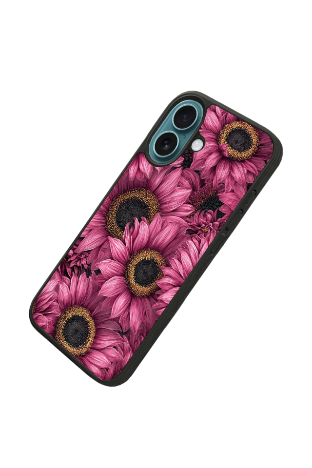 iPhone 16 Uyumlu Cicek Tasarımlı Glossy Premium Kılıf