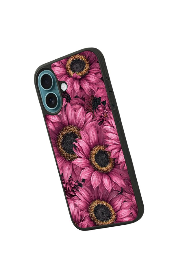 iPhone 16 Uyumlu Cicek Tasarımlı Glossy Premium Kılıf