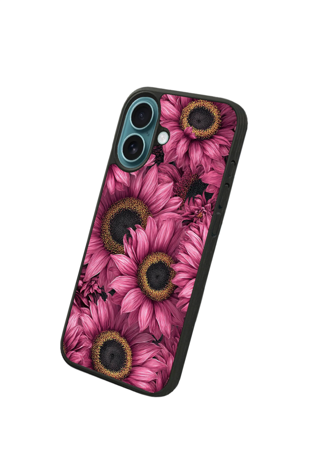 iPhone 16 Uyumlu Cicek Tasarımlı Glossy Premium Kılıf