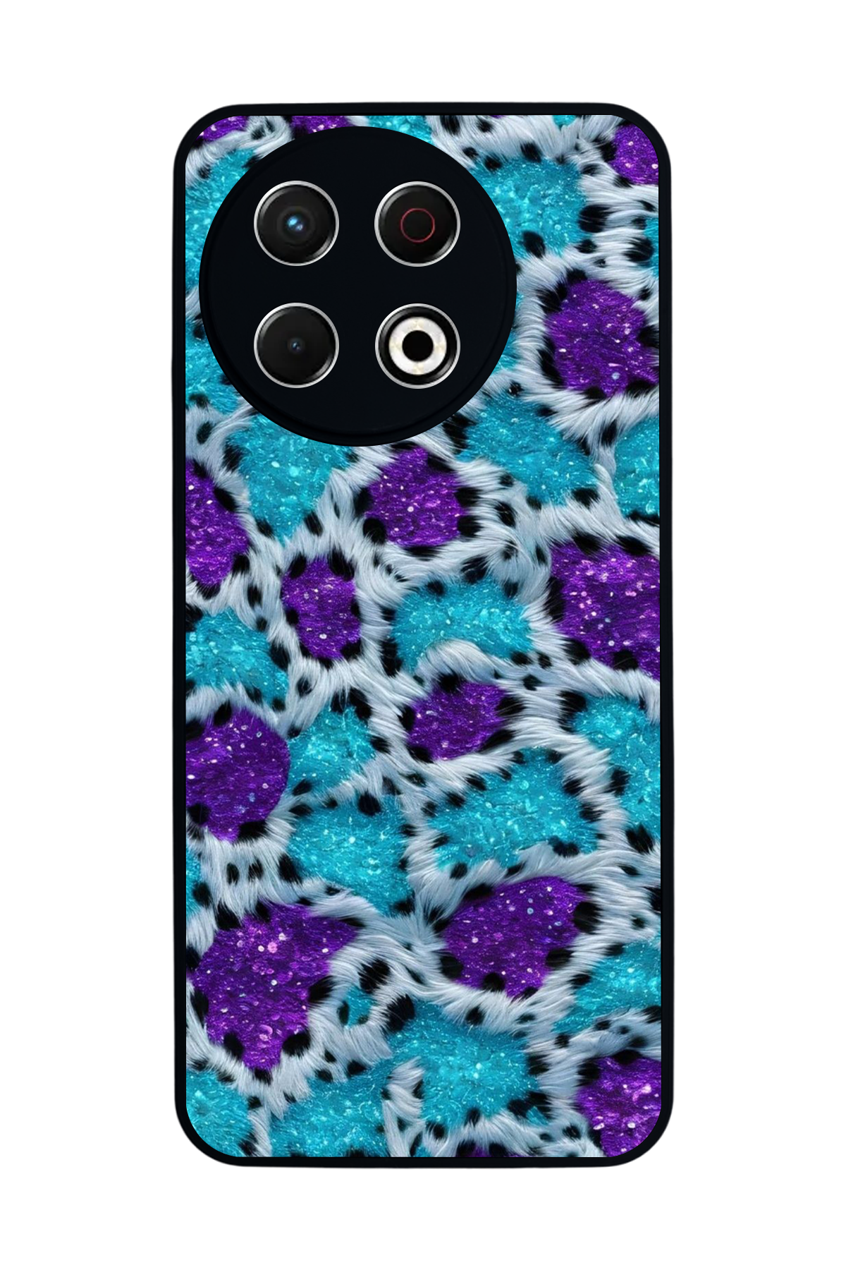 Tecno Spark 30 Pro Uyumlu Hologram Leopar Tasarımlı Glossy Premium Kılıf